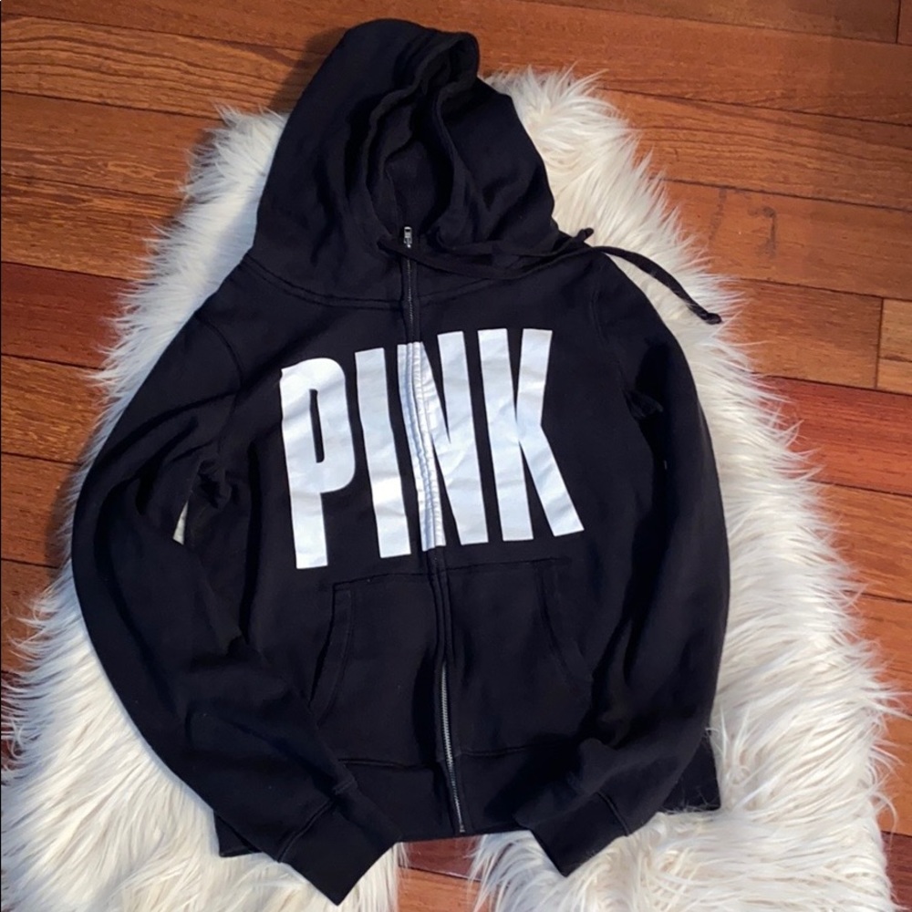 Victoria’s Secret Pink black and white hoodie